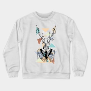 Geometric Deer Crewneck Sweatshirt